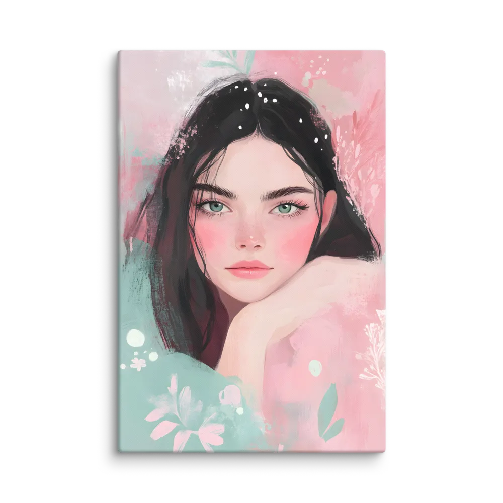 Pensive Bloom 
 Canvas with White Frame