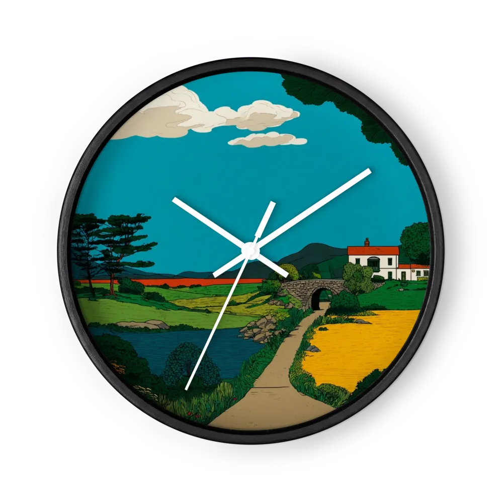 Yellow Fields Under Teal Skies — Flat Ink Countryside