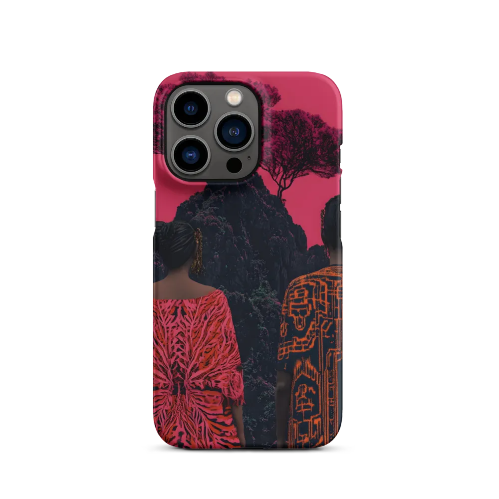 Two Figures and Pink Trees | Phone Case