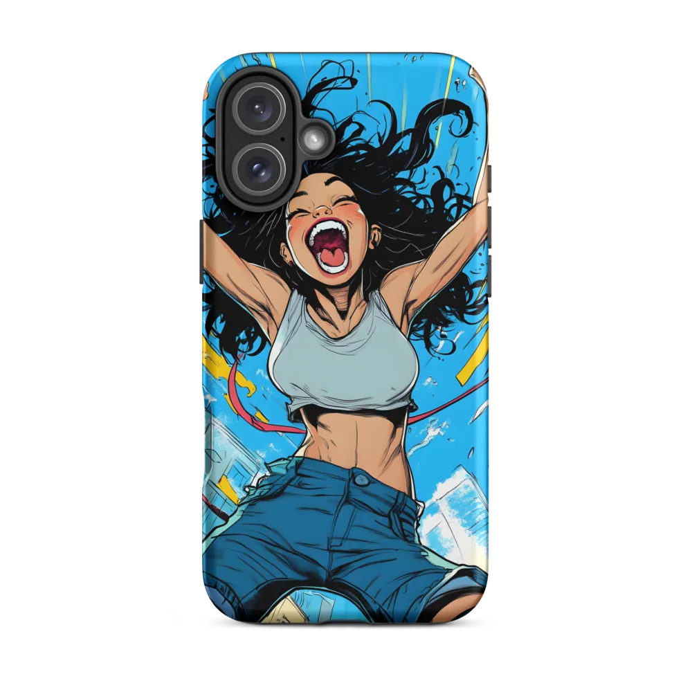 Joyful Woman Celebrating in Urban Setting | Phone Case