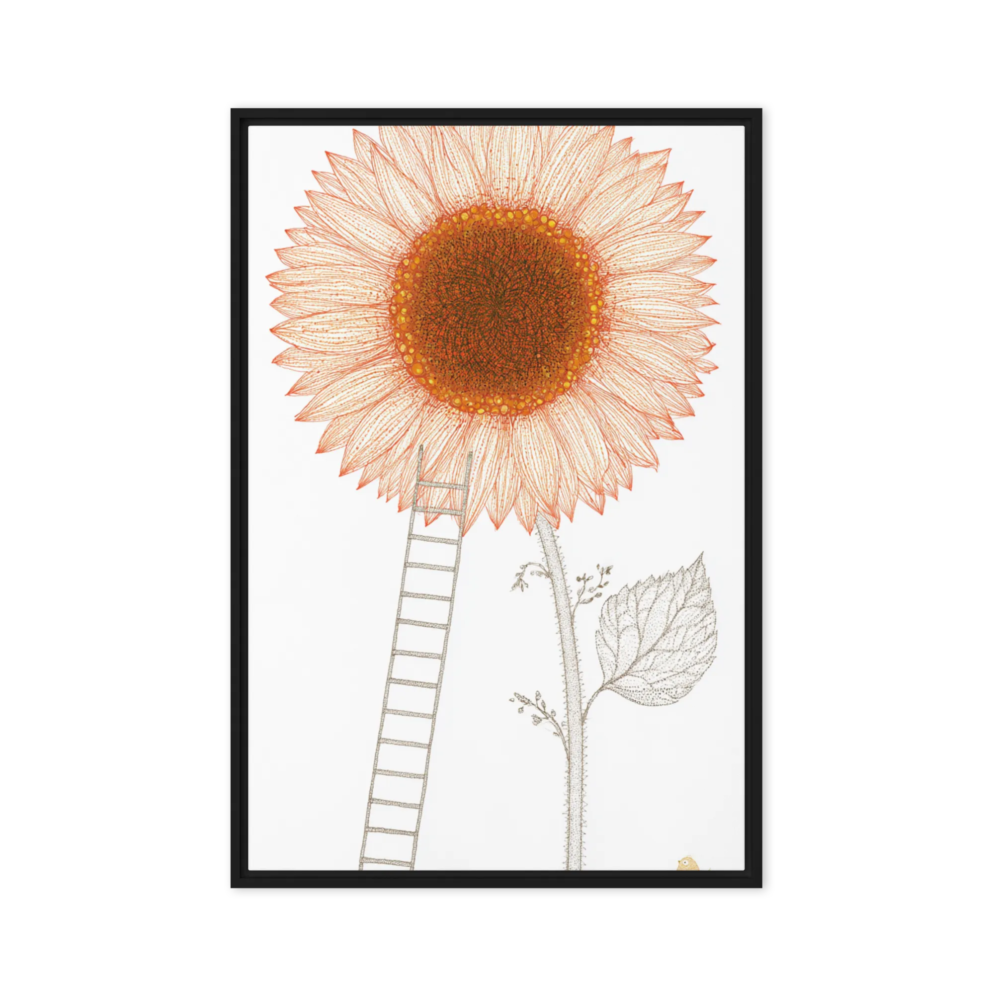 Miniature worlds on stark white — Fine-nib ink hatches