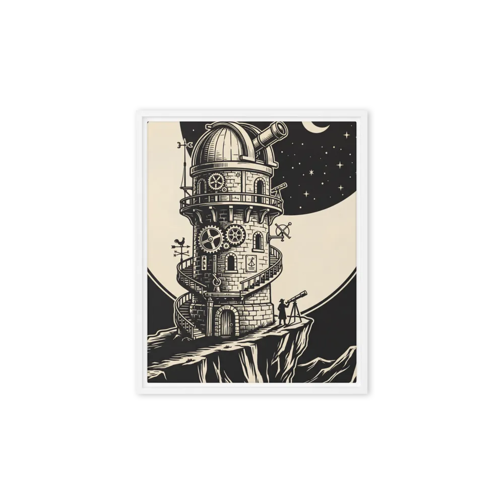 The Stargazer's Tower 
 Canvas with Brown Frame