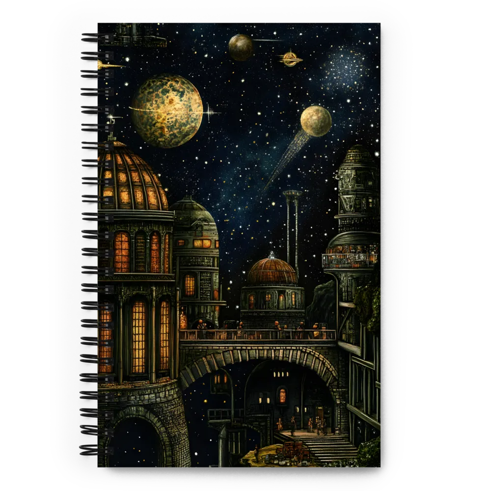 Cosmic Metropolis Illustration 
 Spiral Notebook | 140 pages