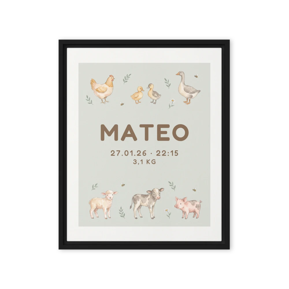 Nursery Name Art — Farmyard Scatter
