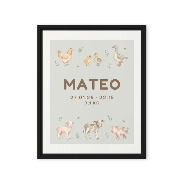 Nursery Name Art — Farmyard Scatter