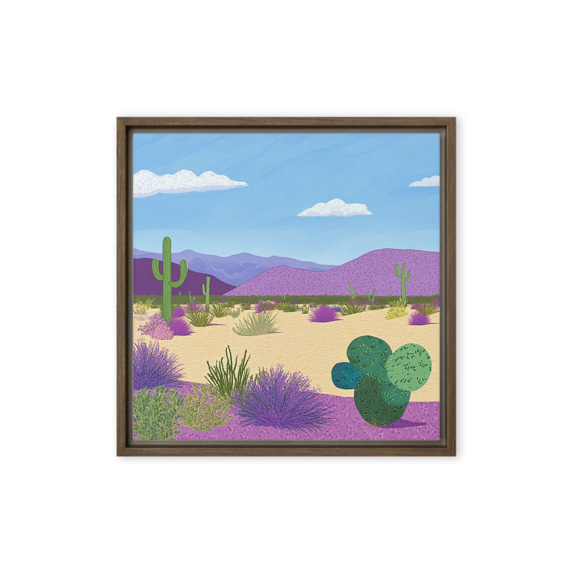 Colorful Desert Landscape with Cactus