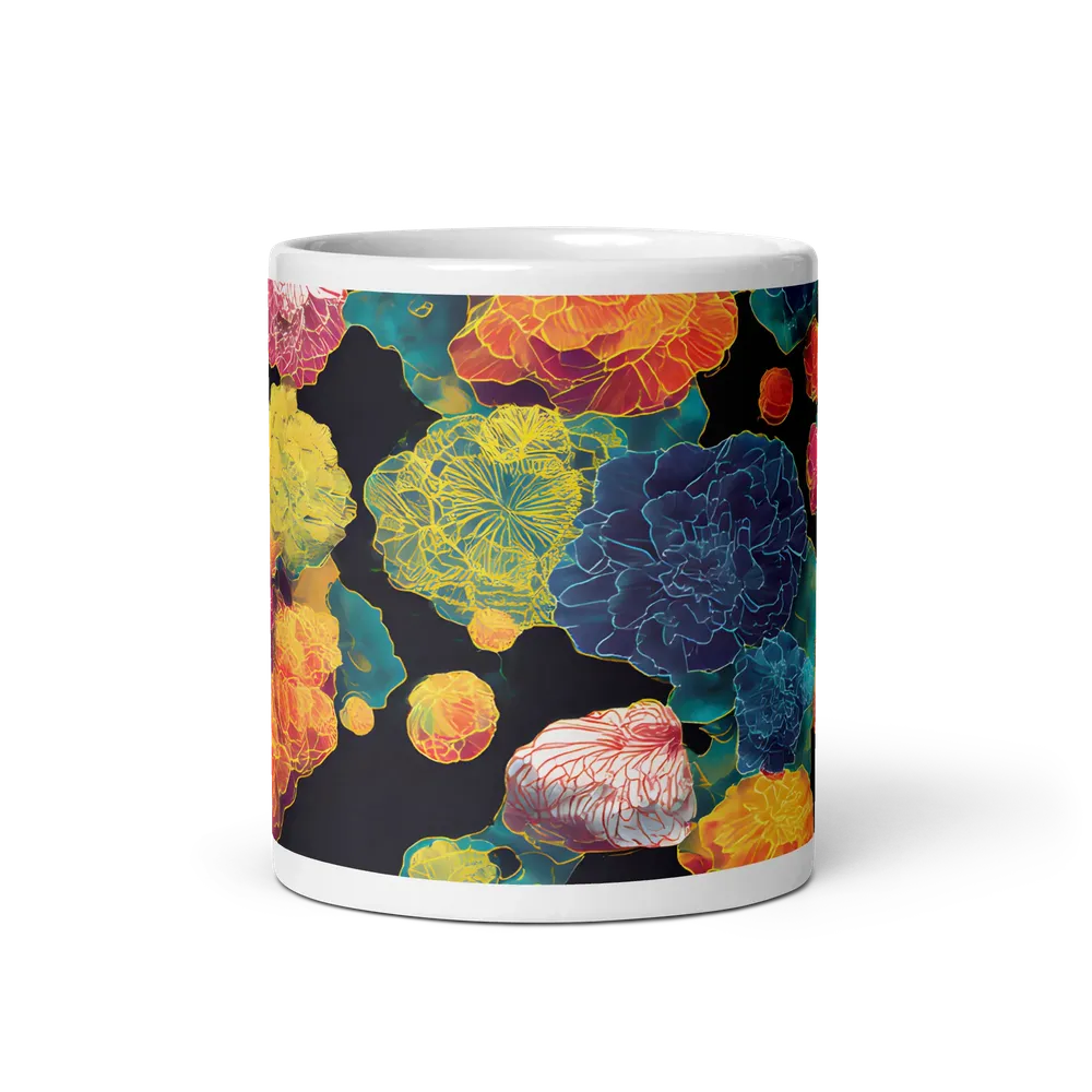 Neon Peony Tapestry | Mug with Black inside | 11 oz