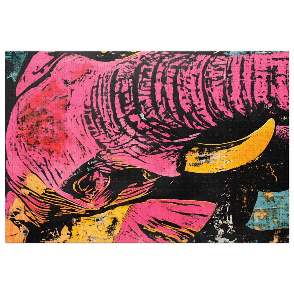Vibrant Elephant Portrait 
 Jigsaw Puzzle in Tin Box