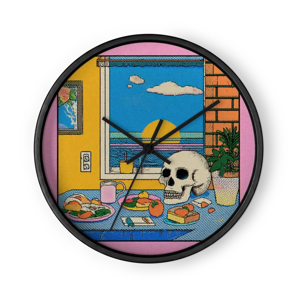 Still Life with Sunset and Skull | Wall Clock
