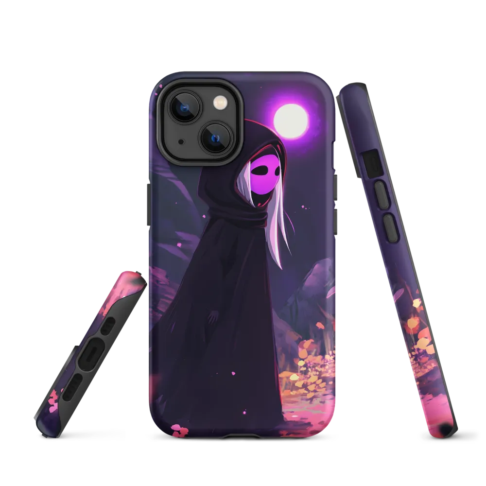 Mysterious Hooded Figure in Nightscape | Phone Case