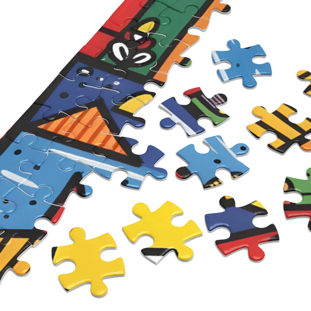 The Gazing Village Landscape 
 Jigsaw Puzzle in Tin Box