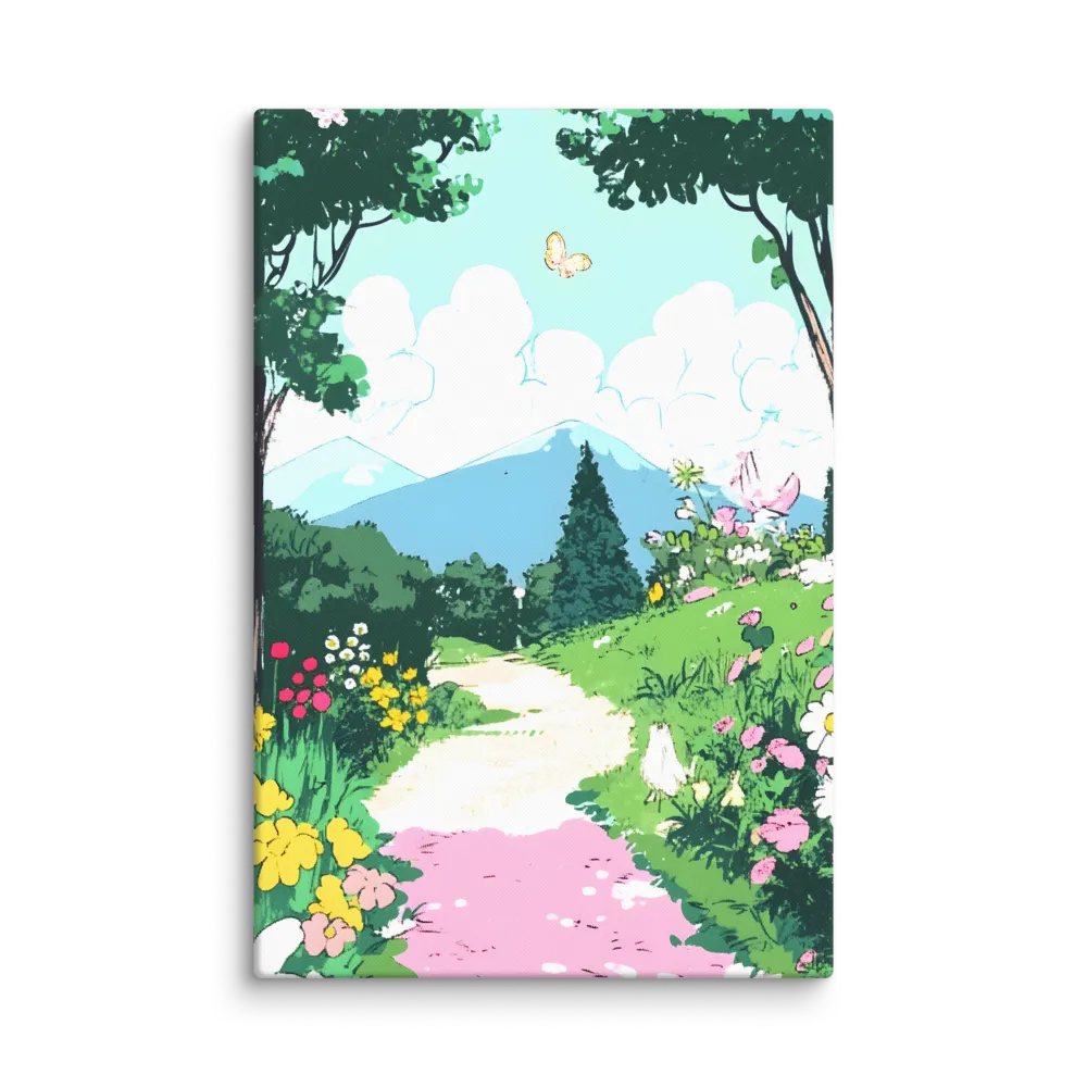 Whispering Meadows Path 
 Canvas with White Frame