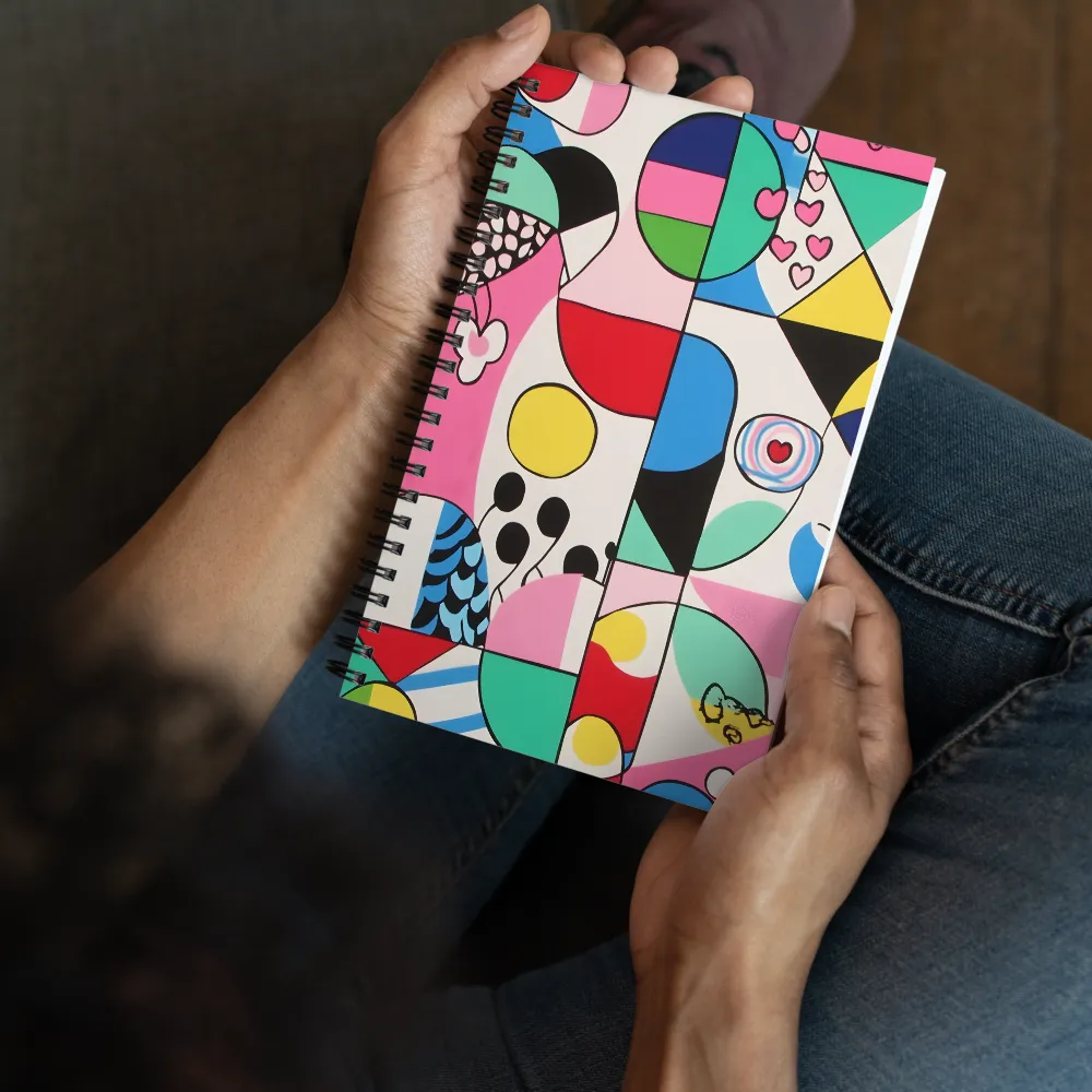 Whimsical Geometric Pop Art 
 Spiral Notebook | 140 pages