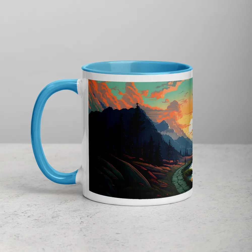Golden Hour Pathway 
 Mug with Red inside