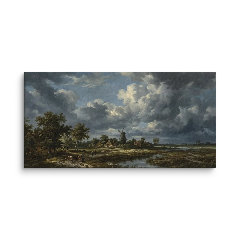 Windmill Under Stormy Skies