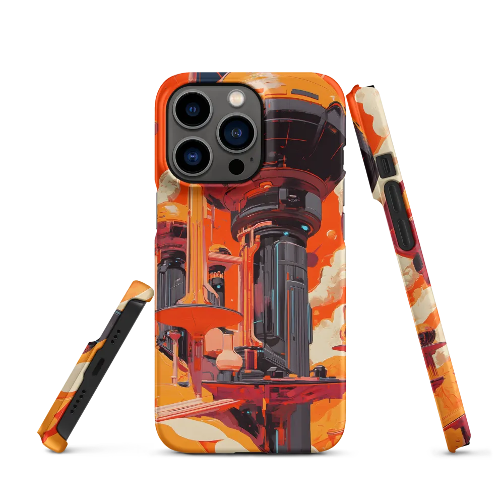 Futuristic Cityscape in Orange | Phone Case