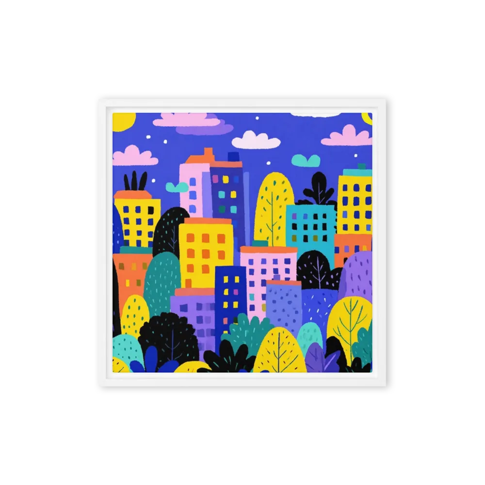 Nightfall in the City 
 Canvas | 18″x 18″