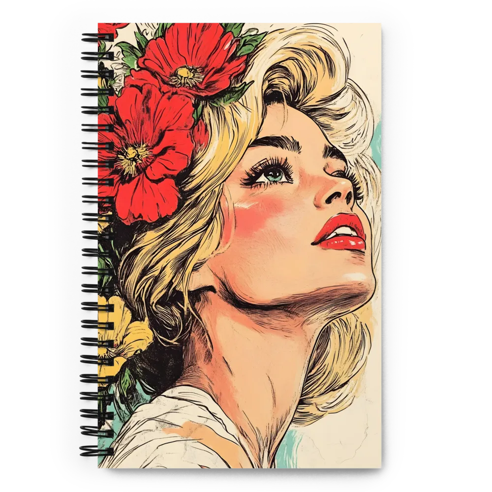 Floral Pop Portrait 
 Spiral Notebook | 140 pages
