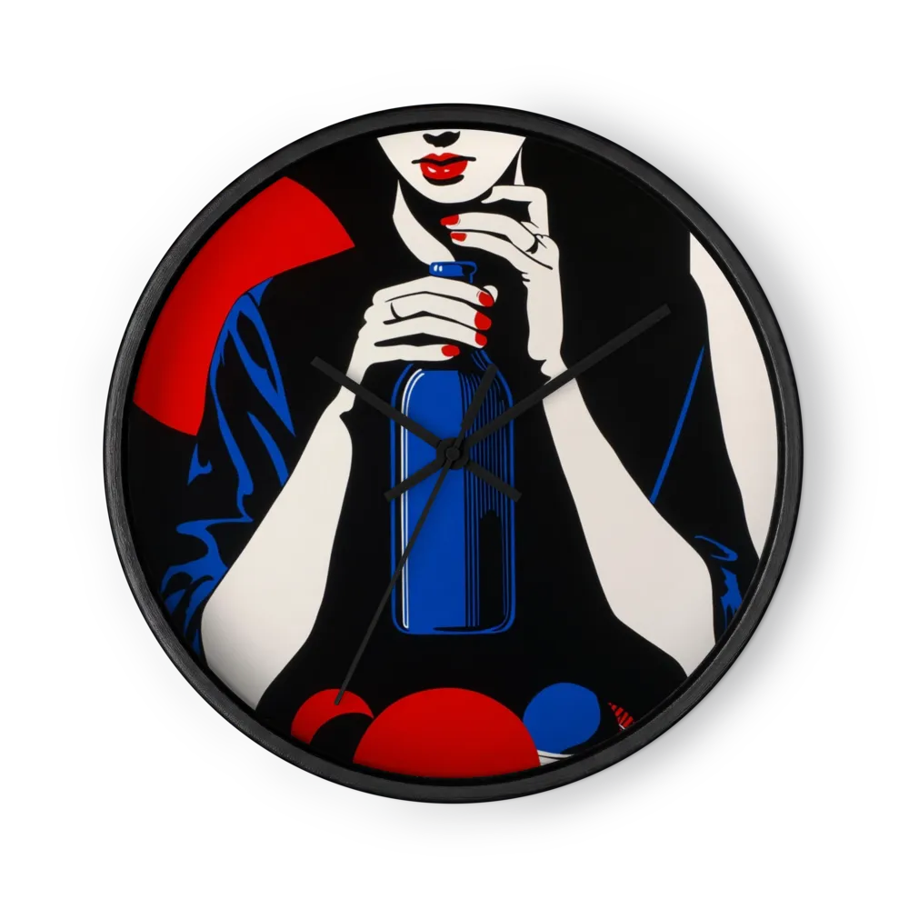 Lady with Blue Bottle | Wall Clock