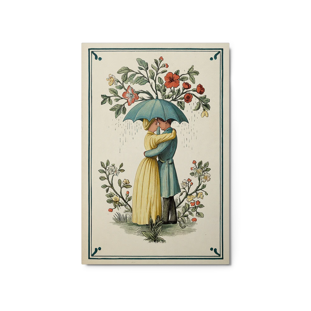 Embrace in the Rain | Art Print
