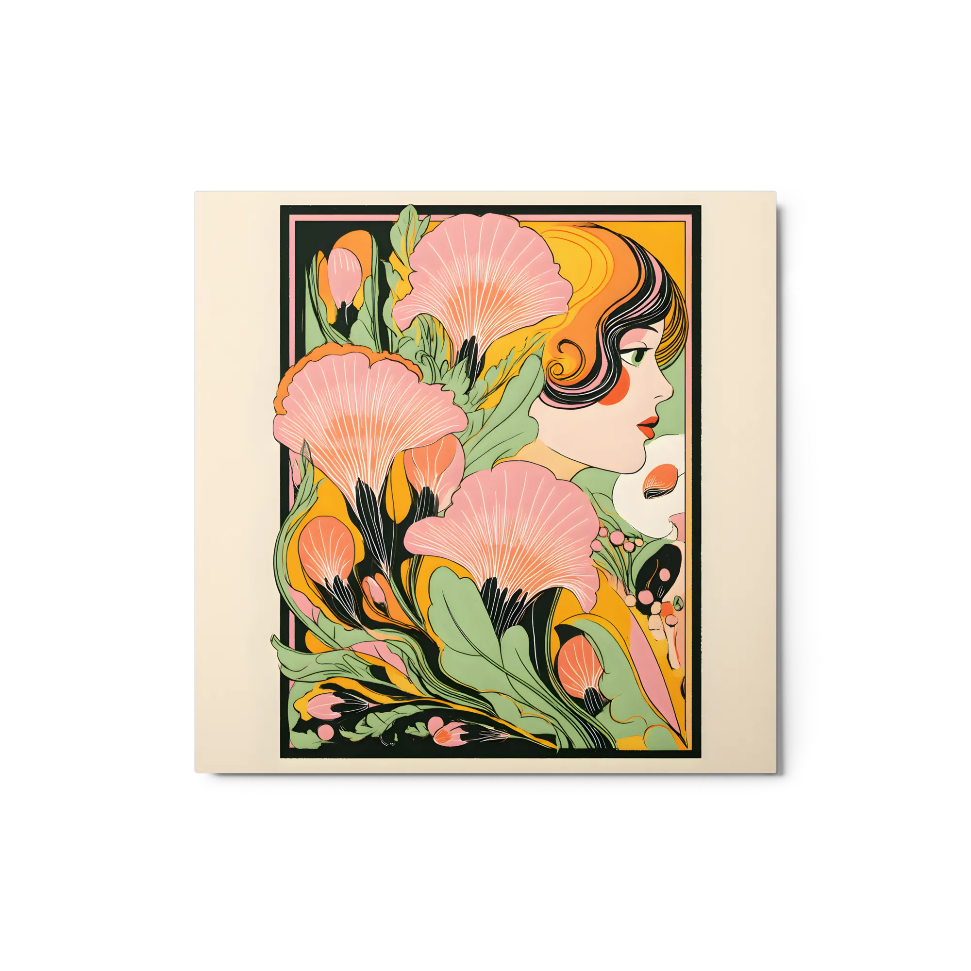Retrato Floral Art Nouveau