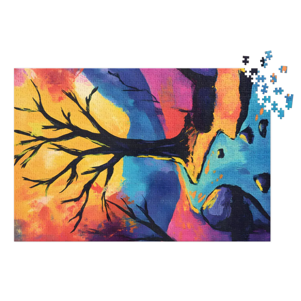 Vibrant Tree and River Landscape