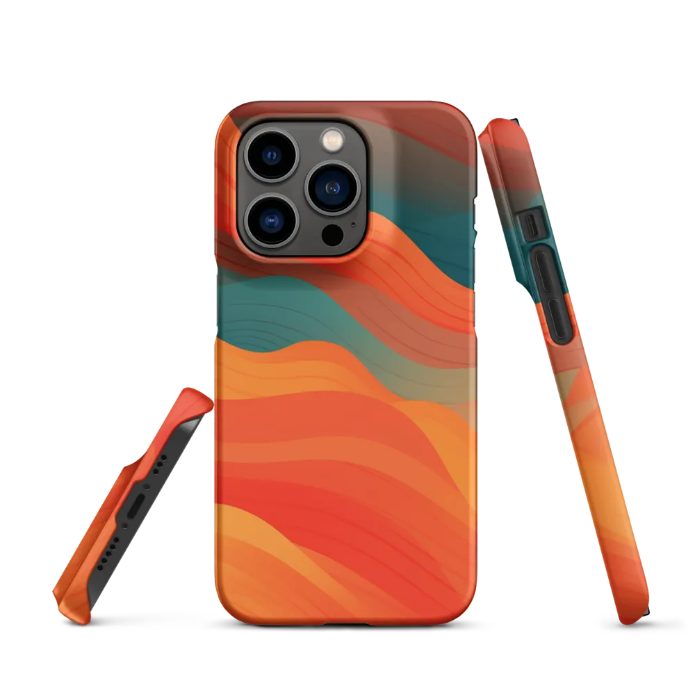 Abstract Waves in Orange and Teal | Phone Case