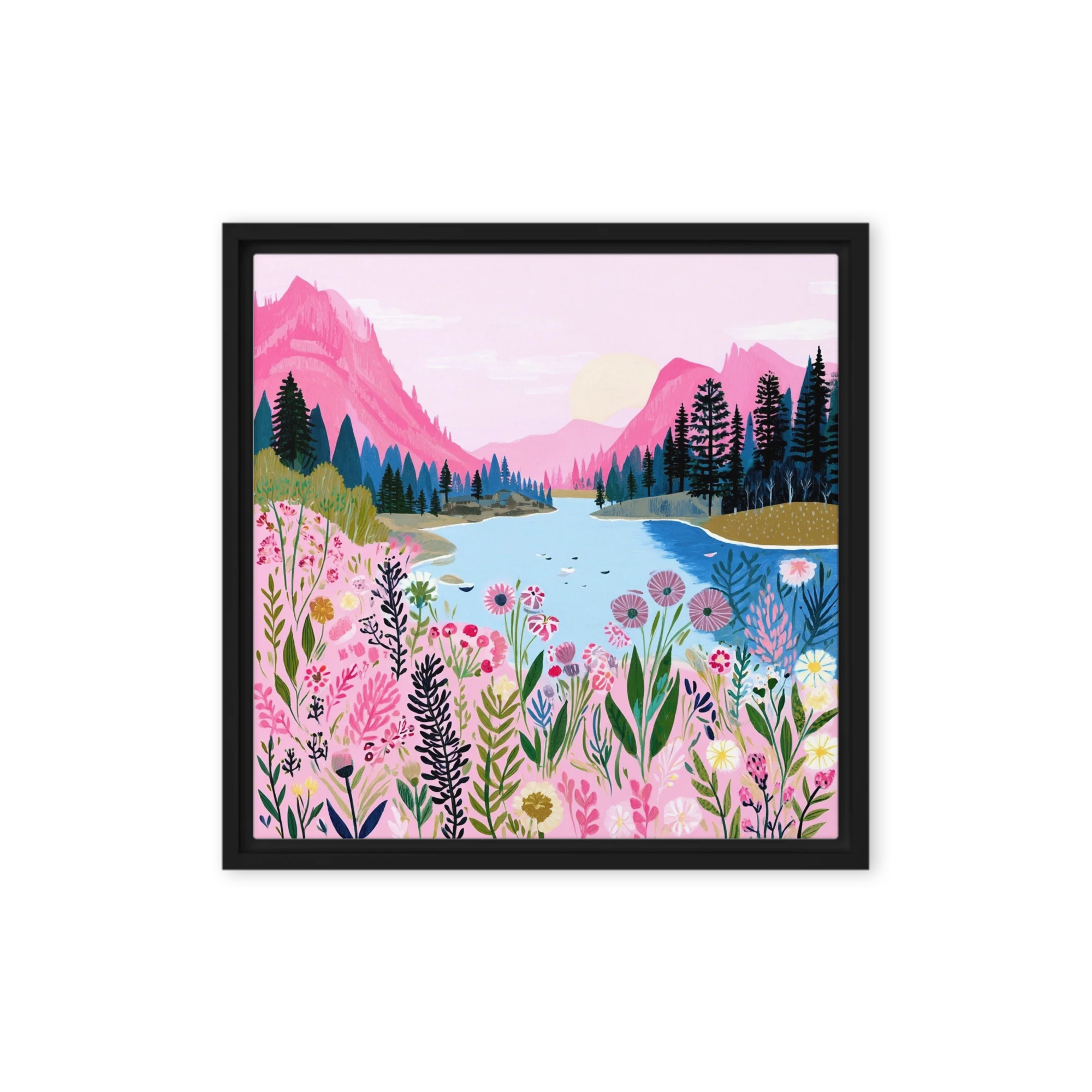 Pink Mountain Lake | Art Print