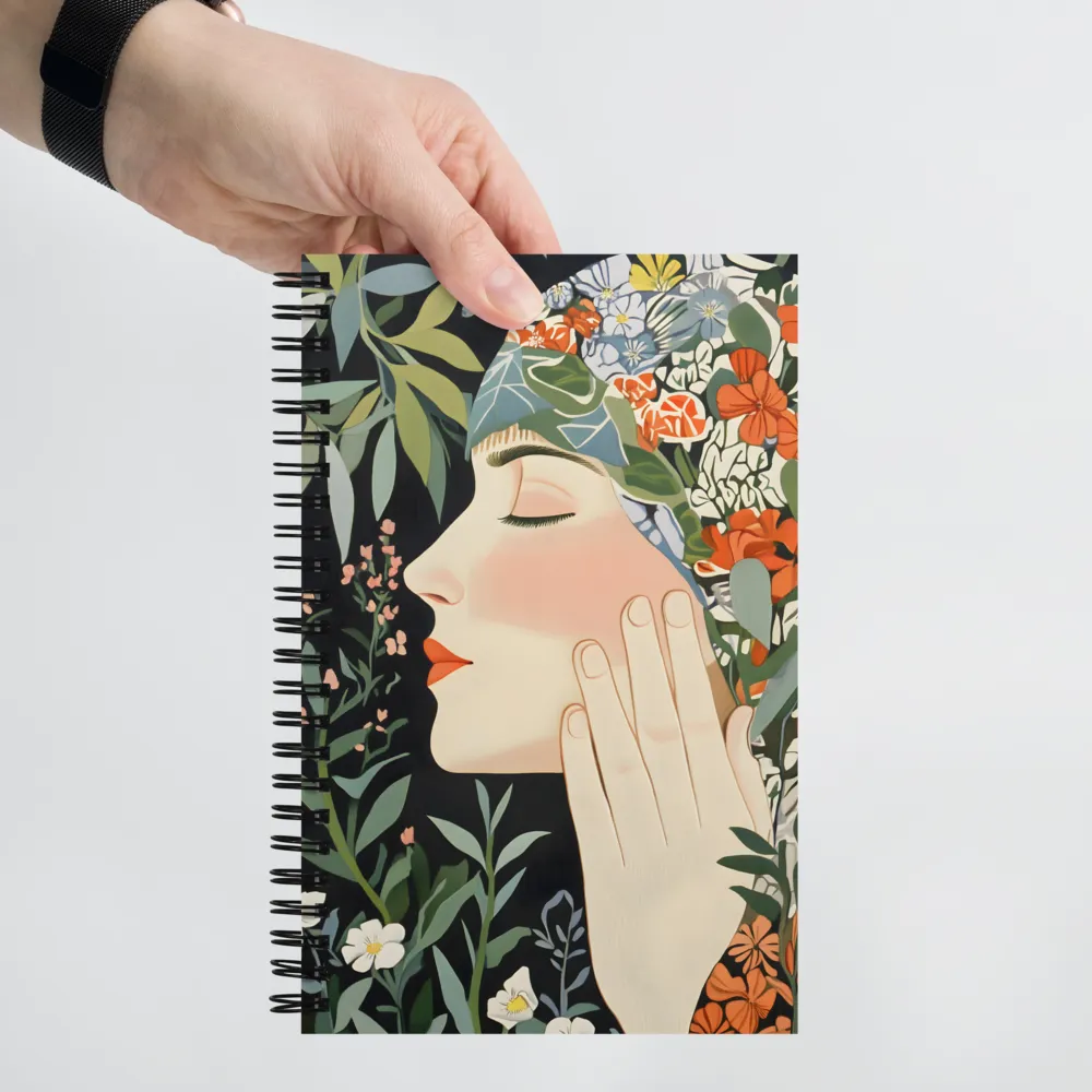 Serene Floral Portrait 
 Spiral Notebook | 140 pages