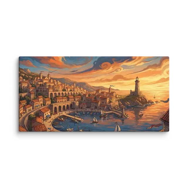 Golden Harbor Twilight | Art Print