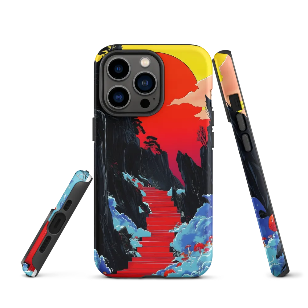 Dramatic Landscape with Red Sun | Phone Case