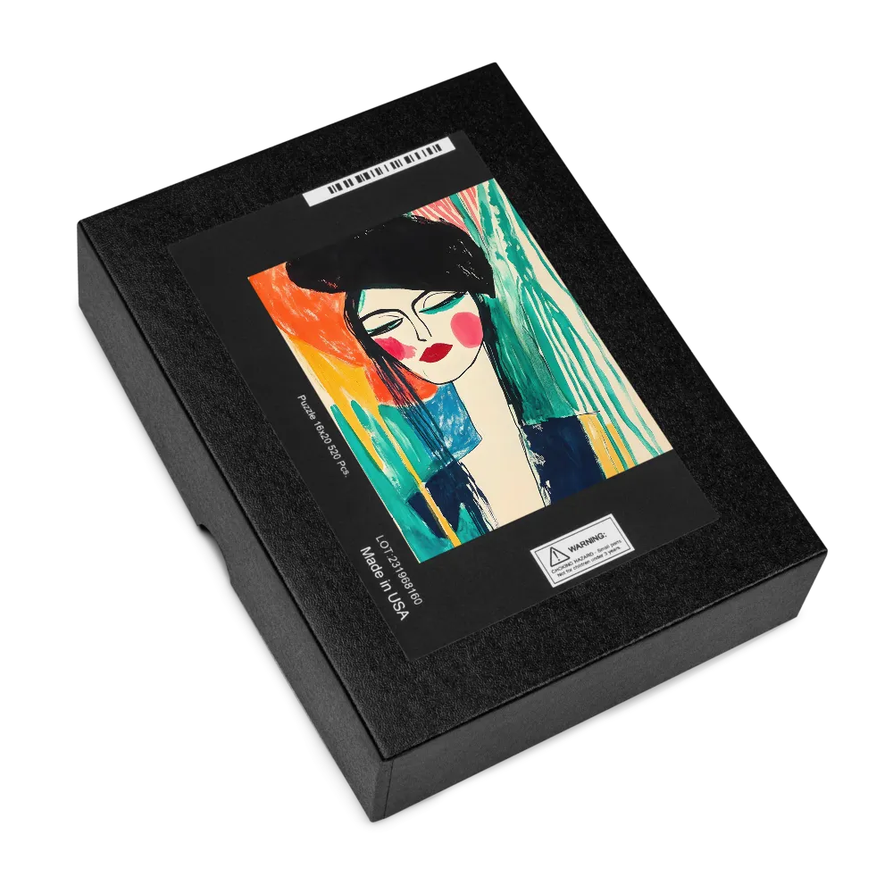 Abstract Woman Portrait 
 Jigsaw Puzzle in Tin Box