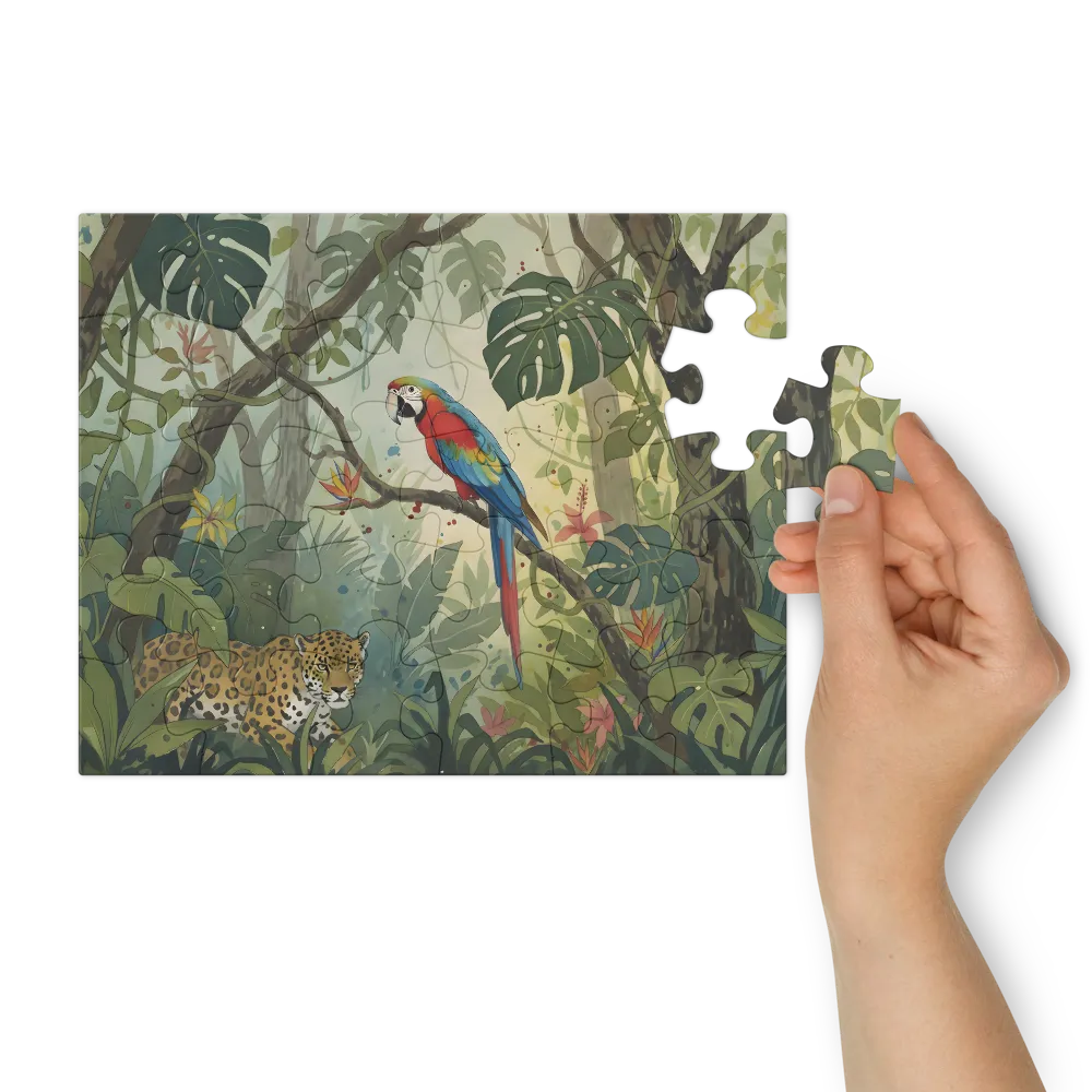 Jungle Canopy Encounter 
 Jigsaw Puzzle in Tin Box