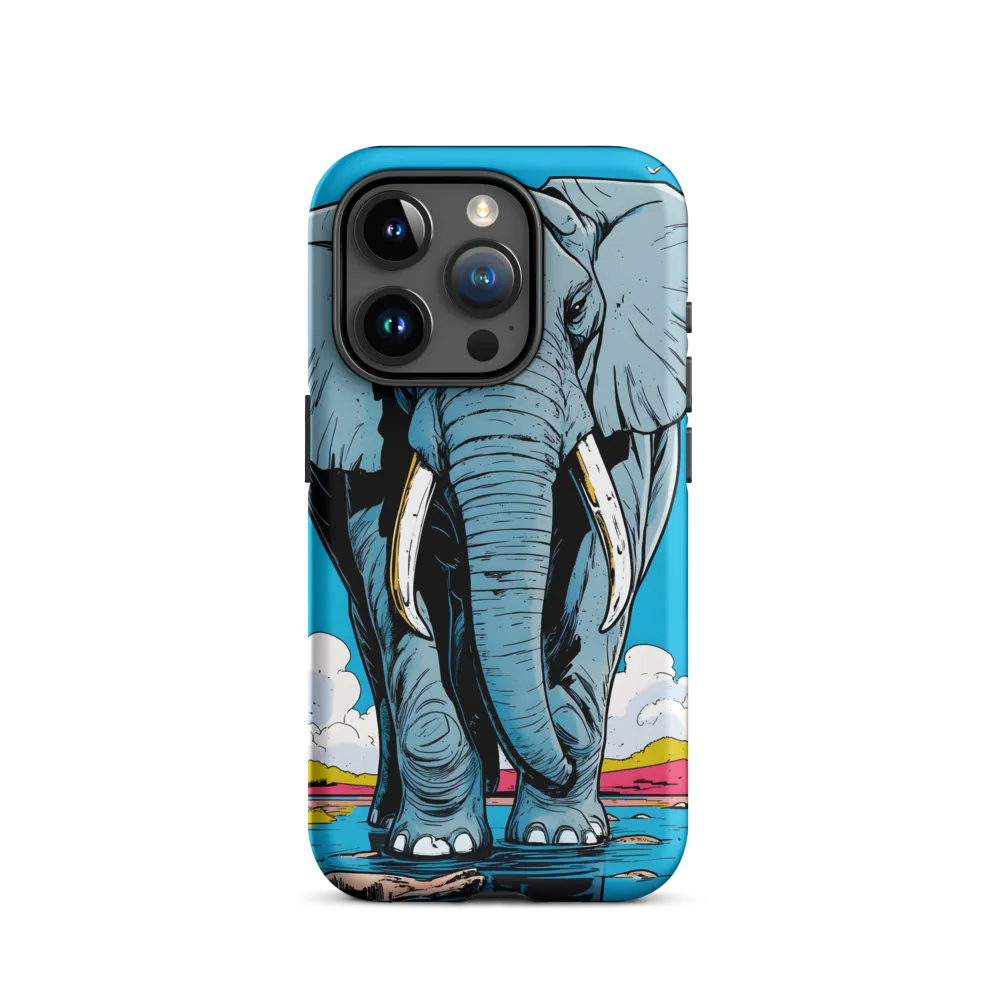 Elephant Illustration in Water | Phone Case