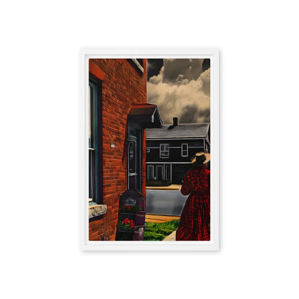 Woman on Red Brick Street | Art Print