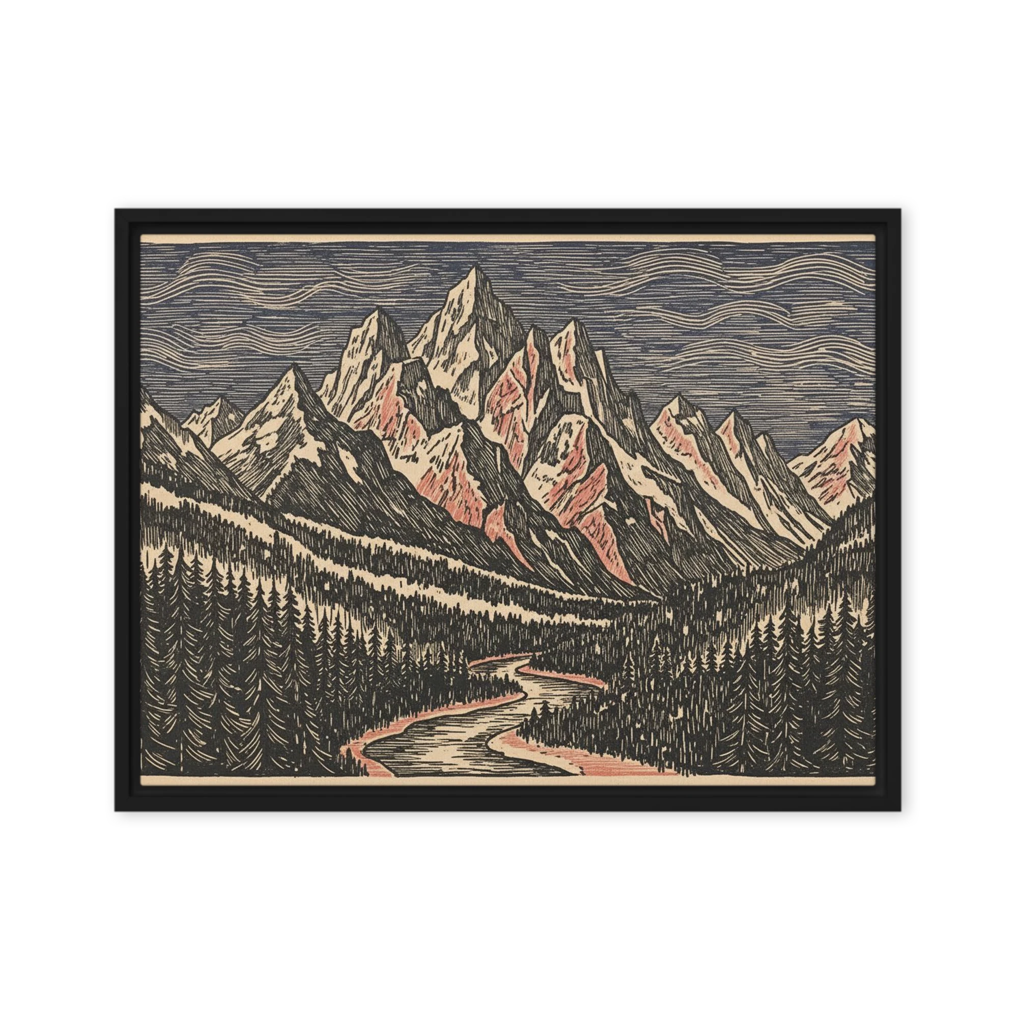 Alpine Riverwood Engraving