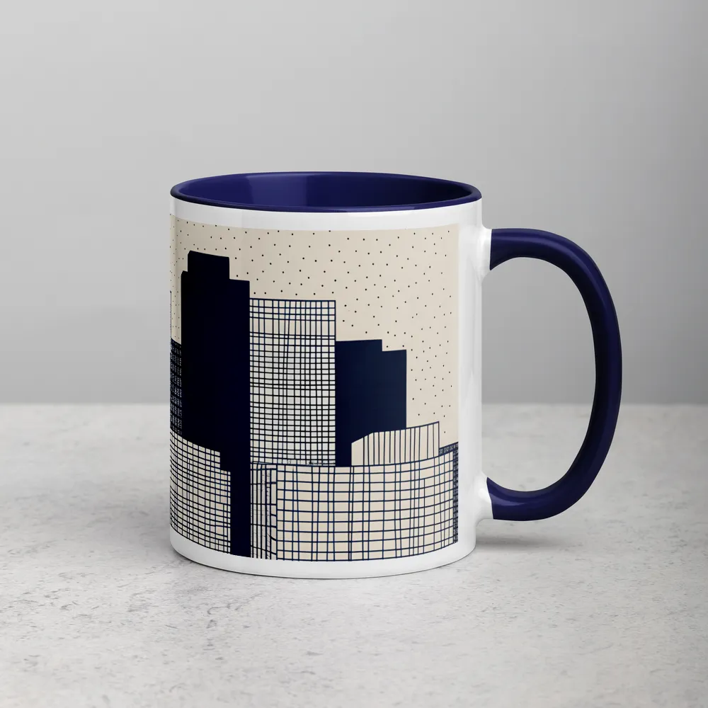 Stippled Skyline 
 Mug with Red inside