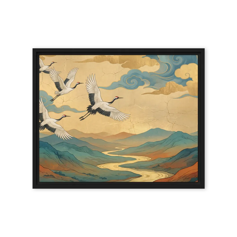 Flight of the Gilded Cranes 
 Canvas | 11″x 14″