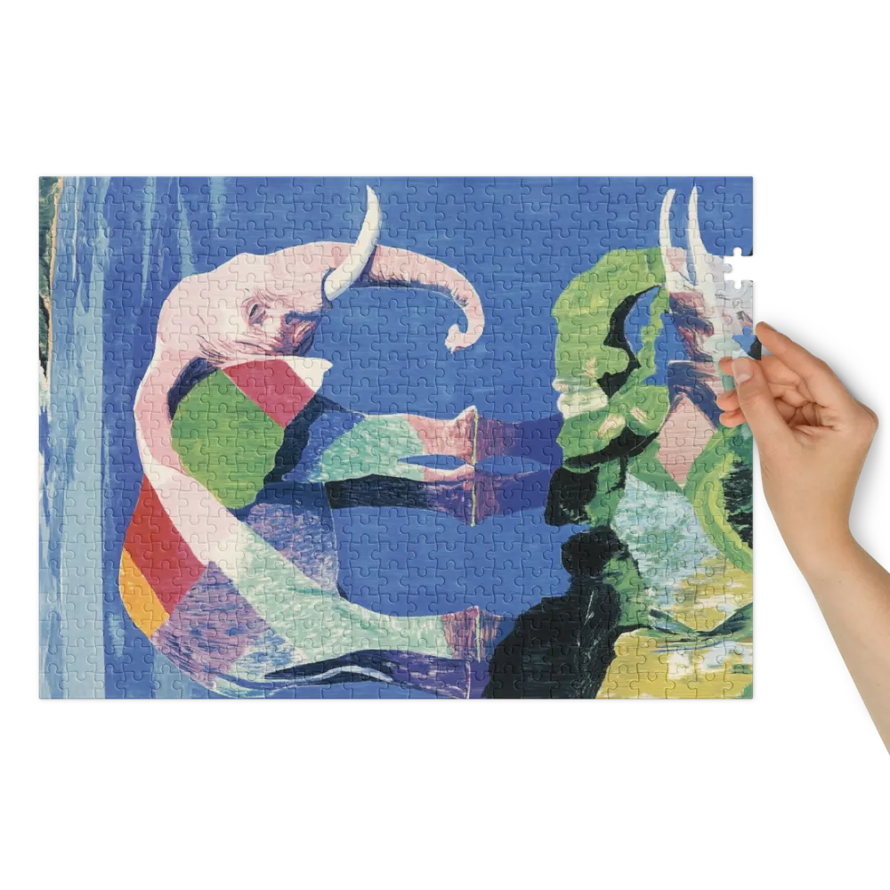 Reflet d'Éléphant Patchwork 
 Puzzle en boite metallique