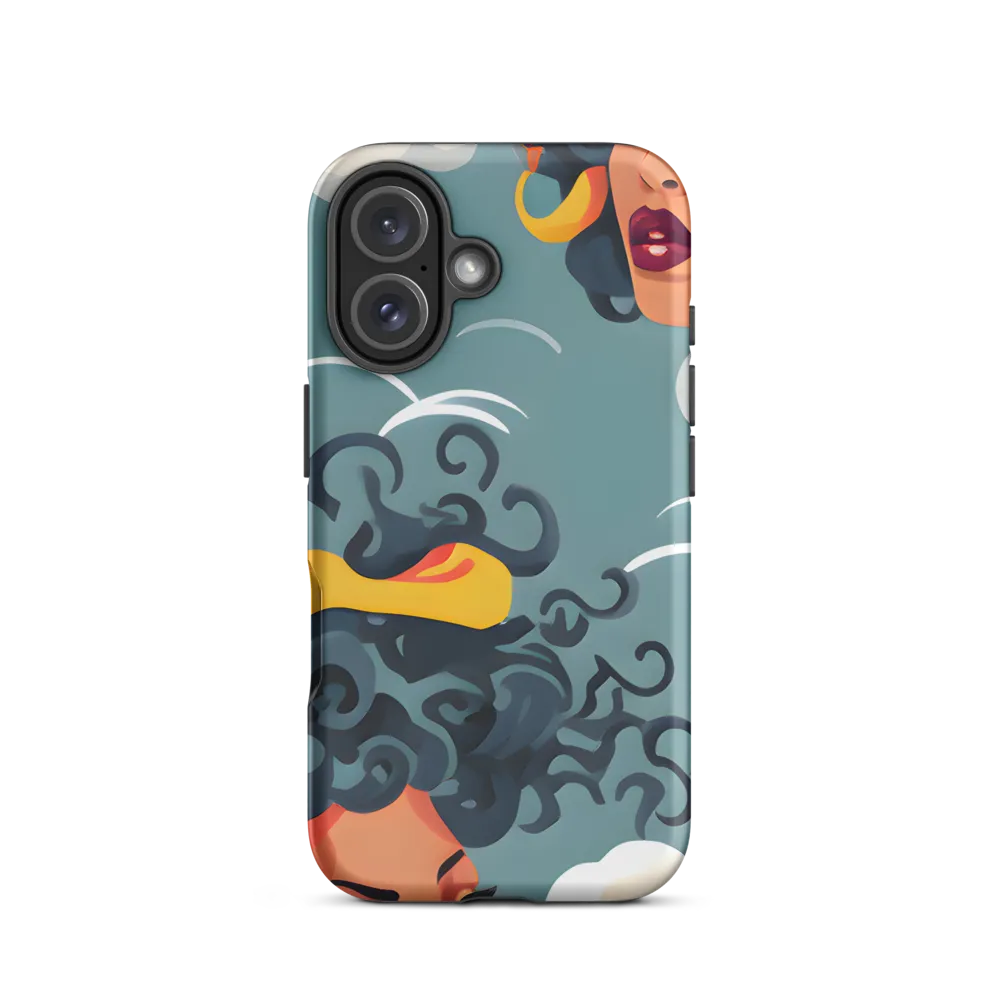 Stylized Women in Cloud Patterns | Phone Case