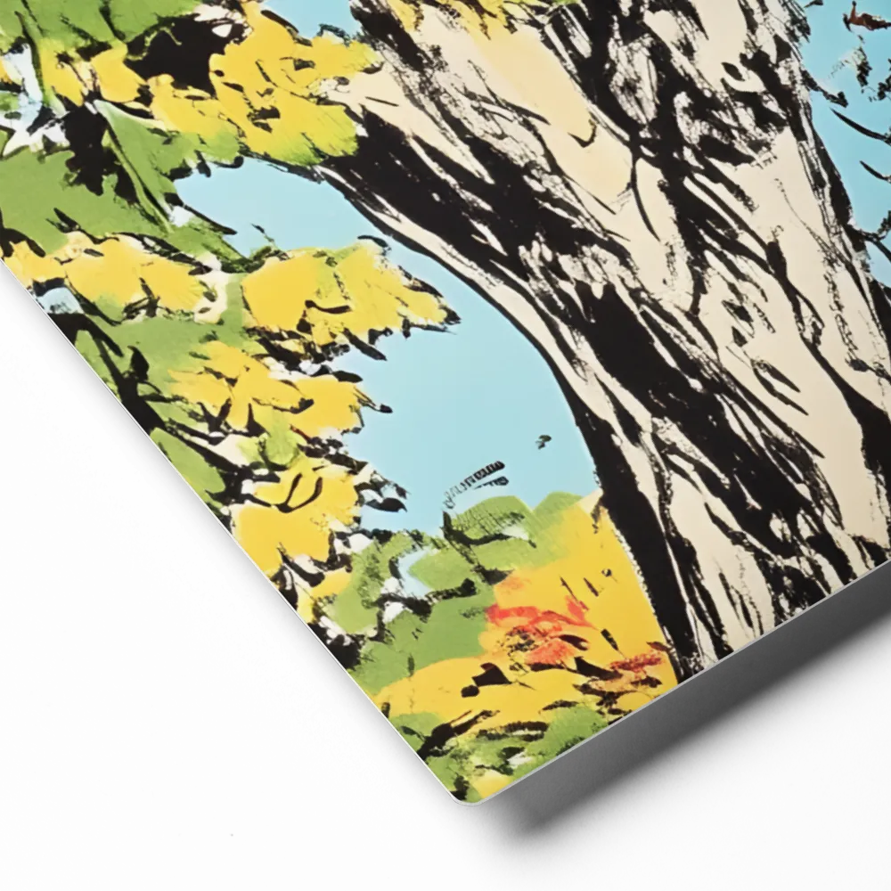 Fall Foliage Illustration 
 Canvas with Brown Frame
