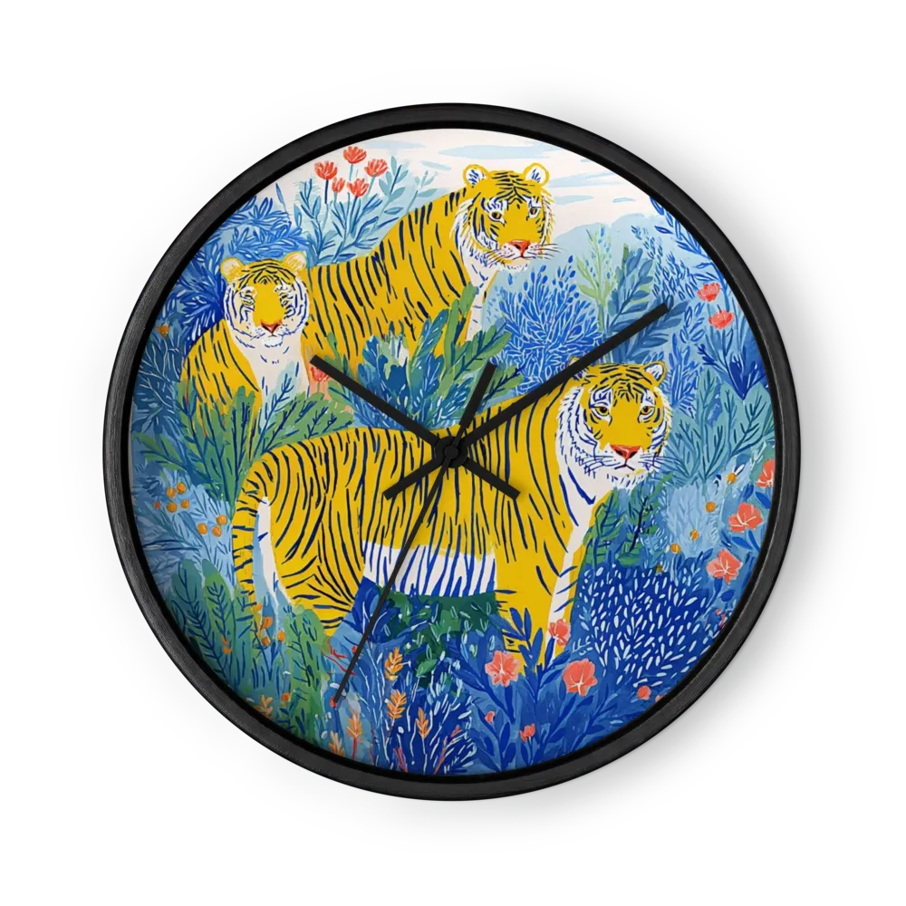 Blue Jungle Tigers | Wall Clock