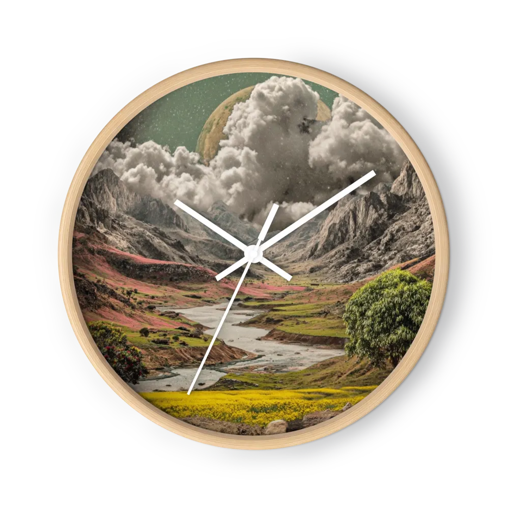 Celestial Valley Collage | Wall Clock