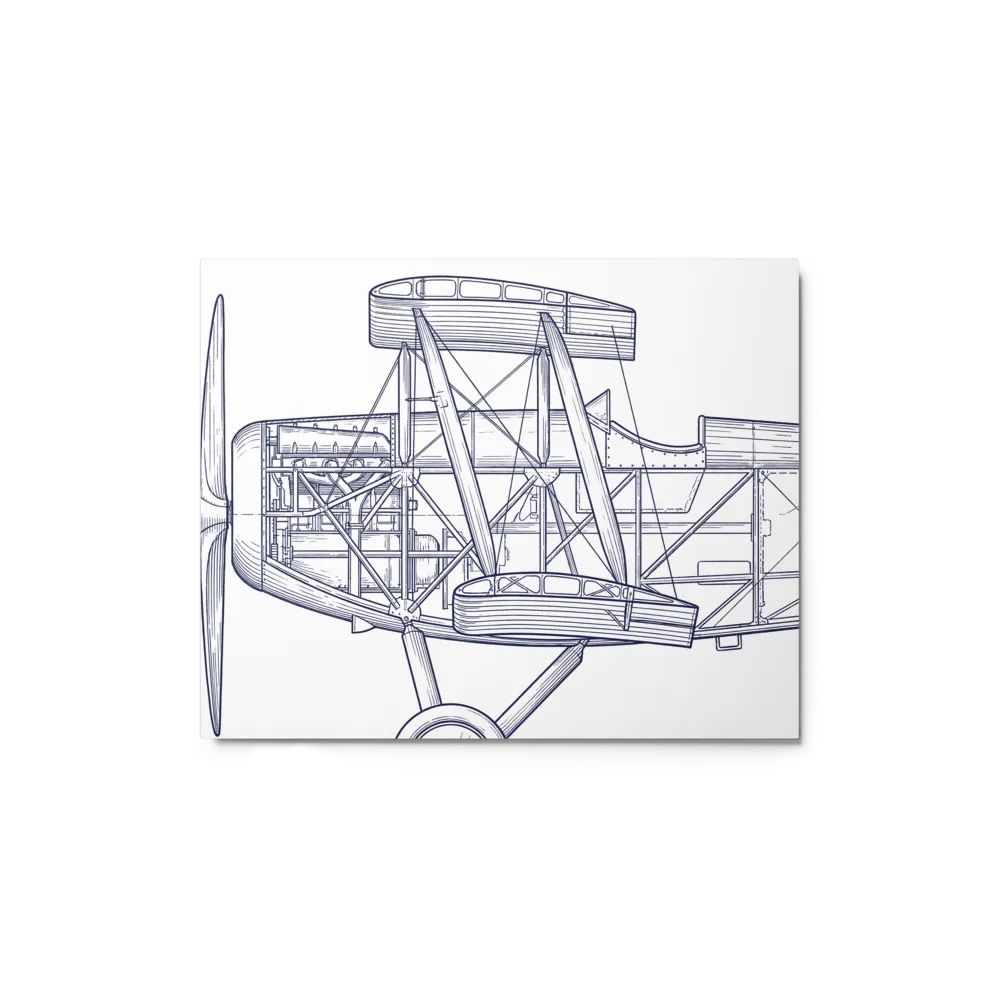 Vintage Biplane Blueprint 
 Canvas | 12″x 18″
