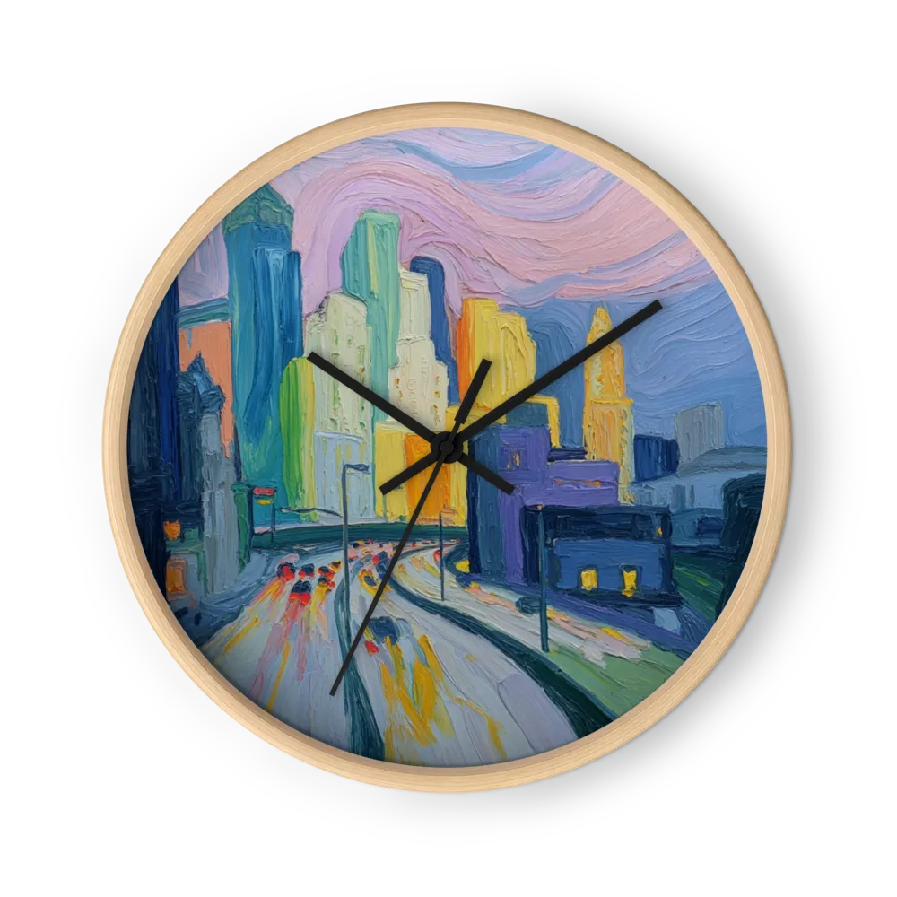 Swirling Urban Dusk | Wall Clock