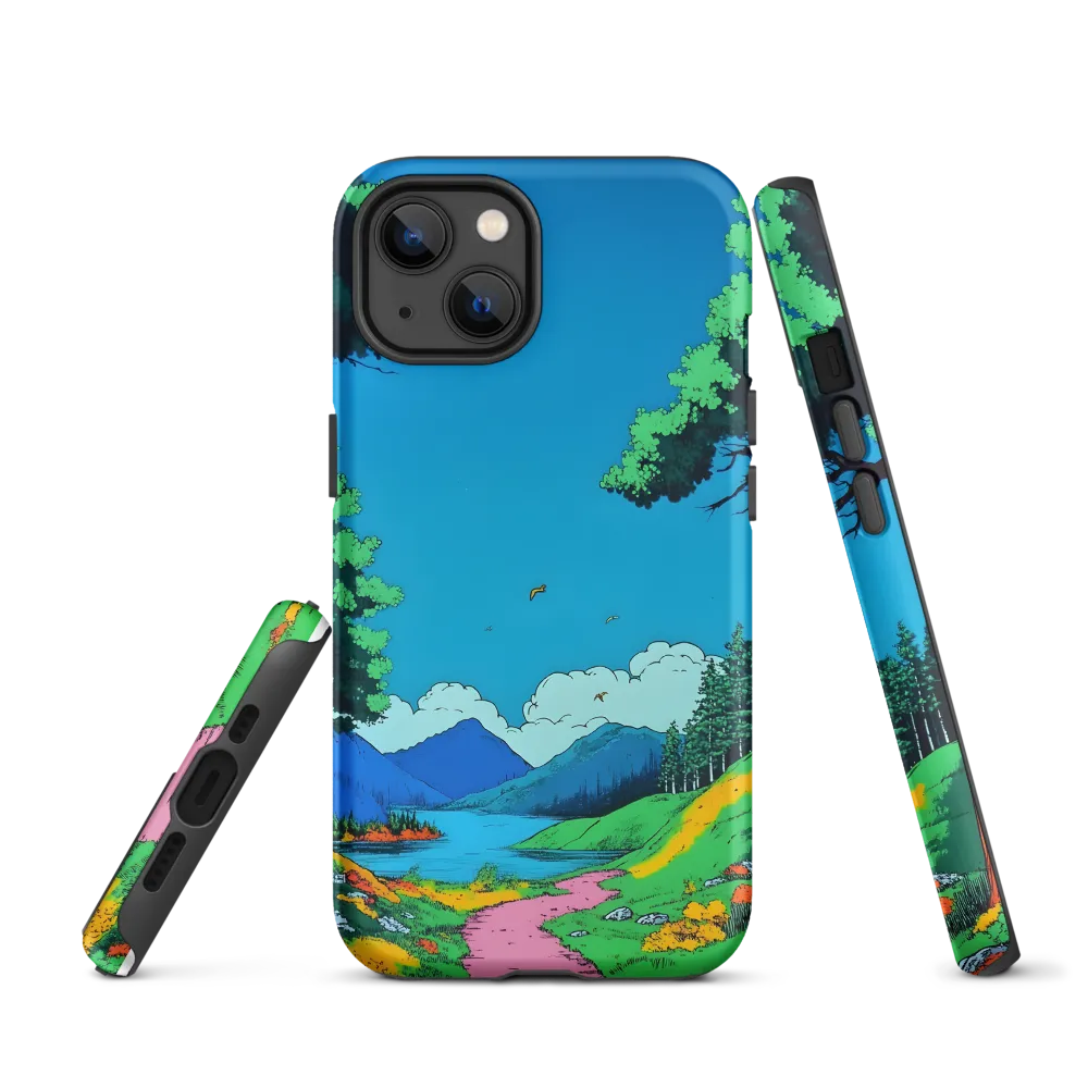 Serene Landscape with Lake and Mountains | Phone Case