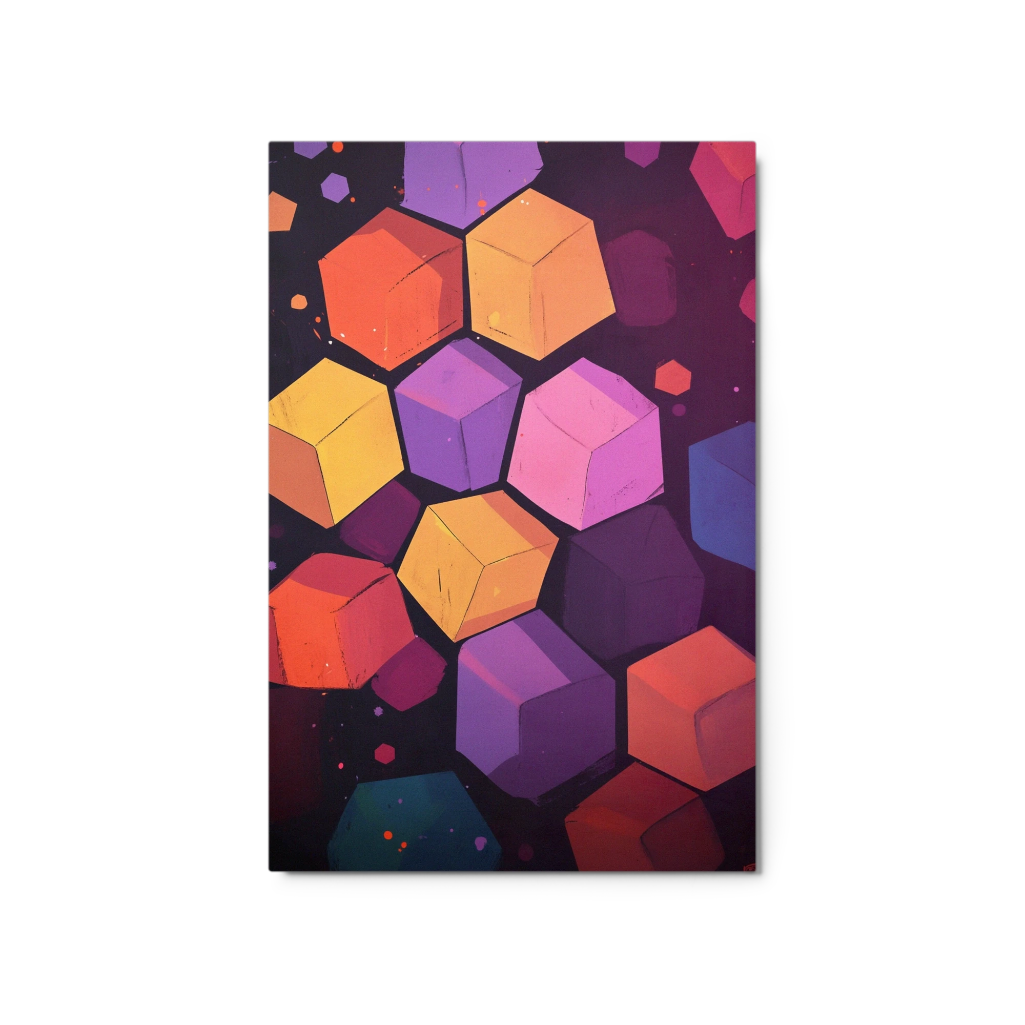 Abstract Geometric Cubes Artwork