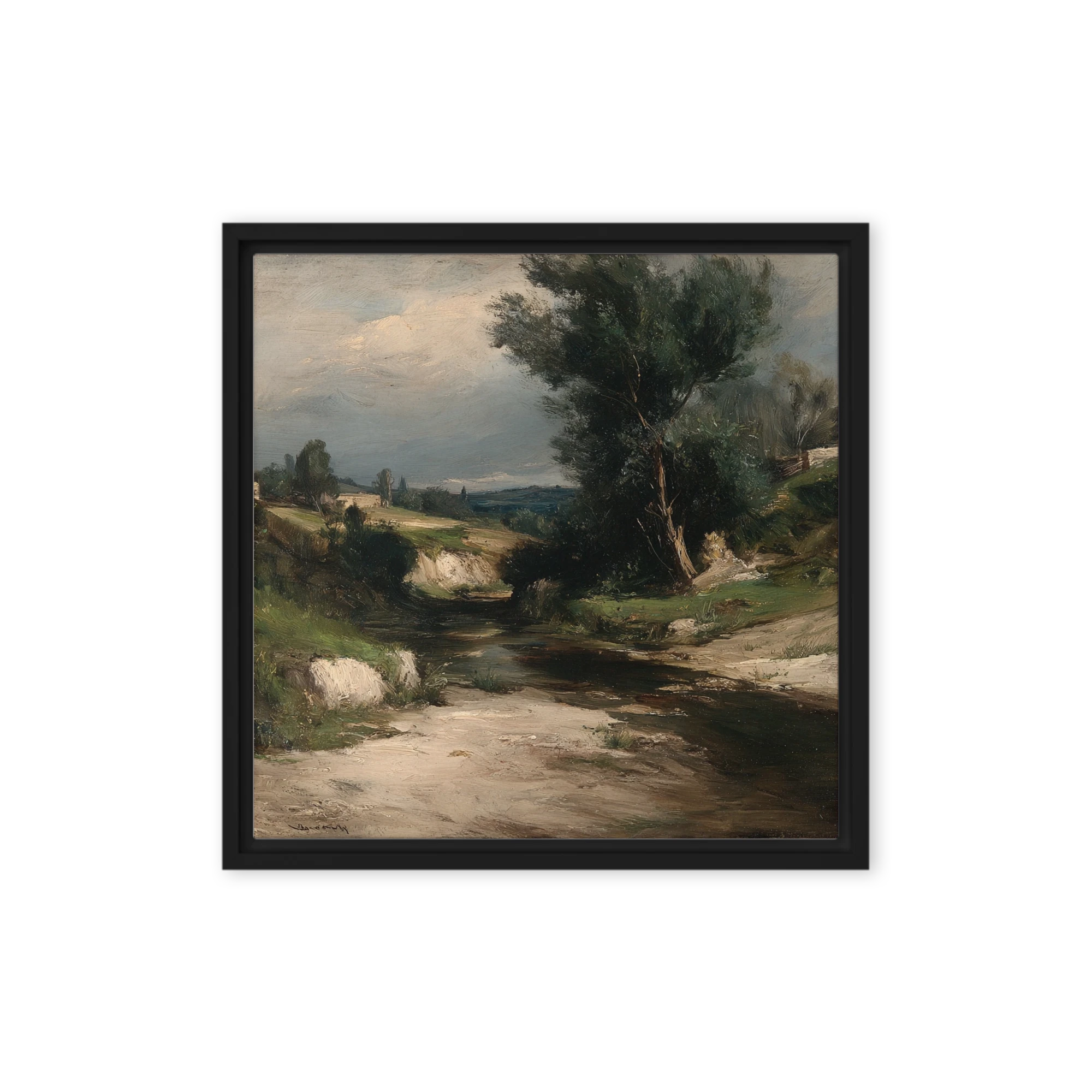 Stream in Countryside Landscape