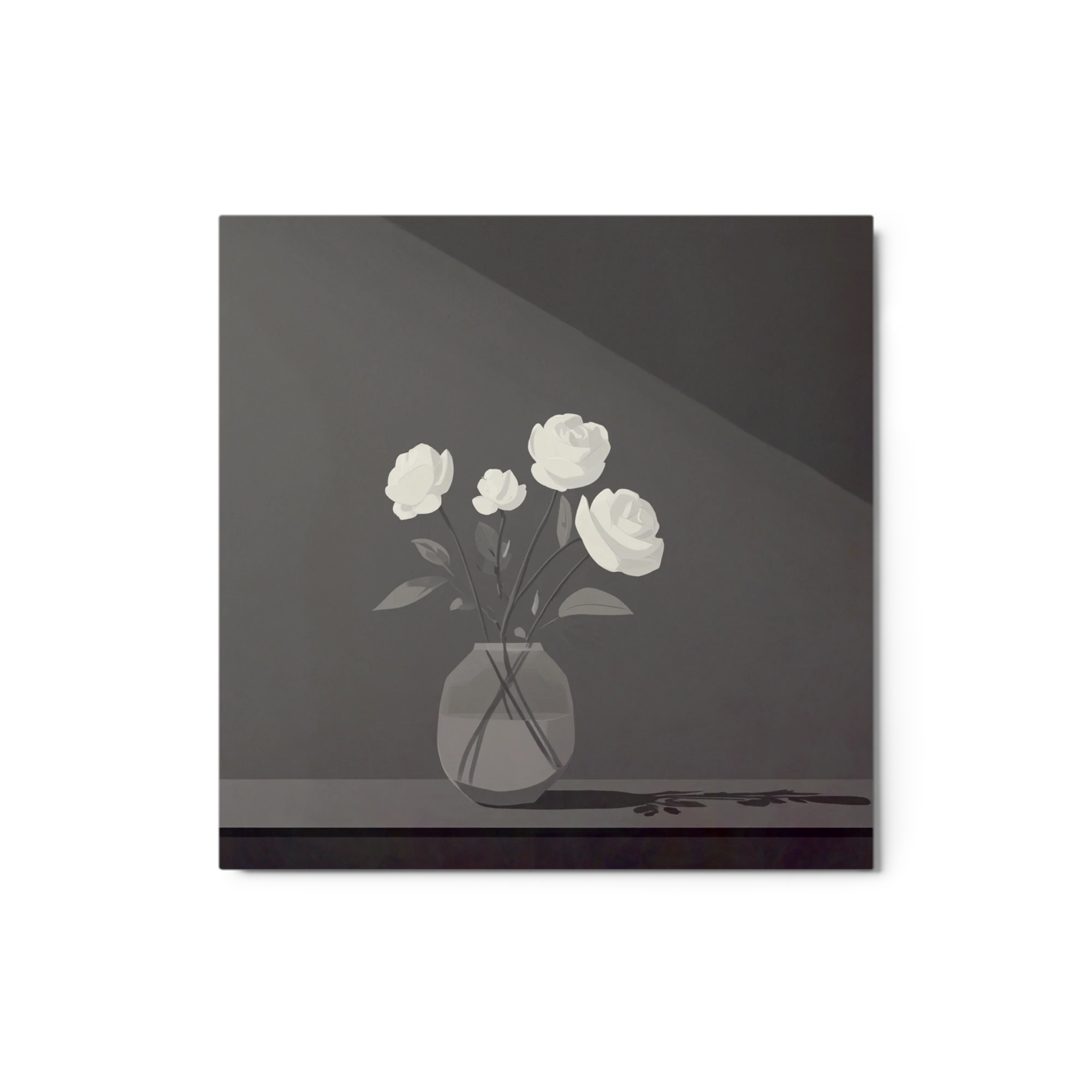Minimalist Vase with White Flowers