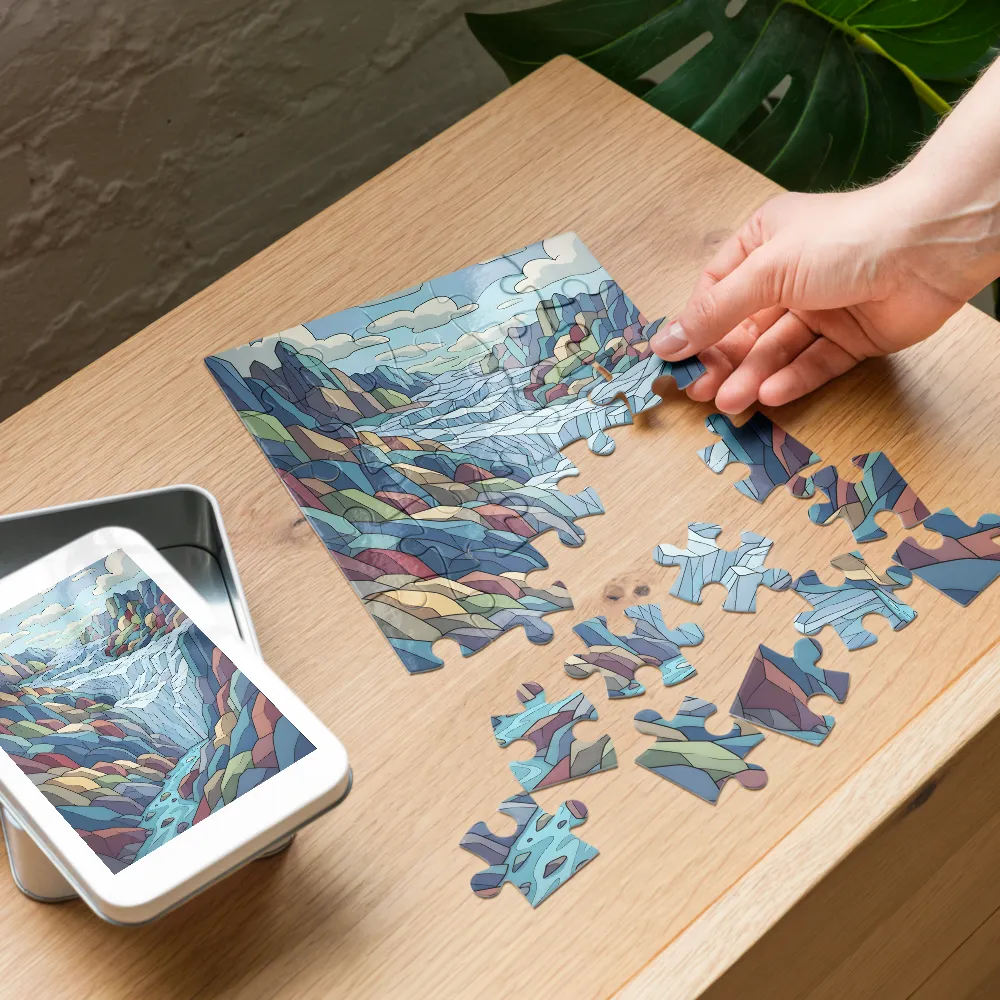 Stained-Glass Canyon 
 Jigsaw Puzzle in Tin Box